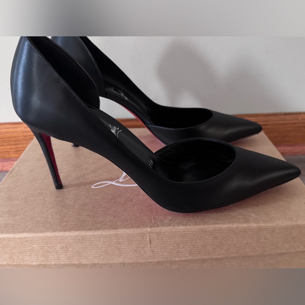 Christian Louboutin Iriza 85 Black  Leather Pumps - Picture 7 of 9